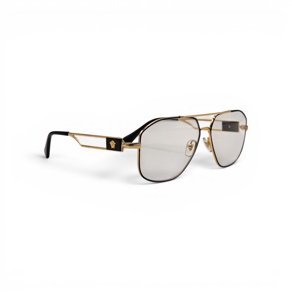 Versace VE1287 1443 Gold Black Medusa Aviator Eyeglasses 57-13-145 - NWOB